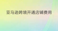 亚马逊跨境开通店铺费用 亚马逊跨境店铺怎么开通