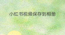 小红书视频保存到相册 小红书怎么保存图片视频