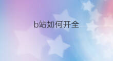 b站如何开全 b站有人开总督吗