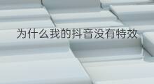 为什么我的抖音没有特效 我的抖音怎么没有特效