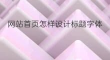 网站首页怎样设计标题字体 网站首页怎样设计标题页码