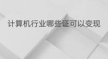 计算机行业哪些证可以变现 自学计算机编程如何变现