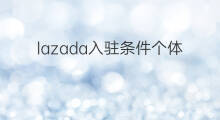lazada入驻条件个体 lazada跨境入驻条件