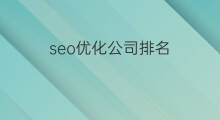 seo优化公司排名 seo优化公司厂家排名