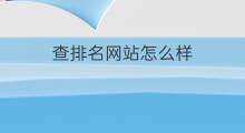 查排名网站怎么样 怎么查网站排名