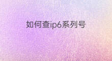 如何查ip6系列号 知道pp号怎么抓到ip6
