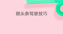 微头条驾驶技巧 微头条越野技巧