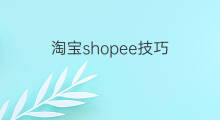 淘宝shopee技巧 淘宝shopee选品技巧