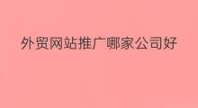 外贸网站推广哪家公司好 外贸网络推广哪家好