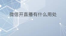 微信开直播有什么用处 微信小程序有什么用处