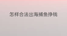 怎样合法出海捕鱼挣钱 出海捕鱼是怎样