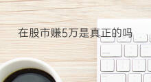 在股市赚5万是真正的吗 在股市赚5万是什么概念