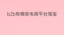 b2b有哪些电商平台淘宝 b2b电商平台有哪些 b2b有哪些电商平台淘宝 b2b电商平台有哪些