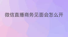 微信直播商务见面会怎么开 快手直播怎么开见面聊天