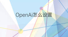 OpenAi怎么设置 openai怎么设置中文问答