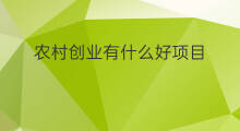 农村创业有什么好项目 农村有什么好的创业项目