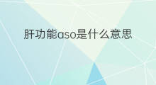 肝功能aso是什么意思 aso中文是什么意思
