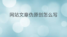 网站文章伪原创怎么写 伪原创文章怎么写