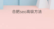 合肥seo高级方法 合肥seo排名费用