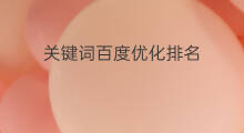 关键词百度优化排名 网站百度关键词优化排名