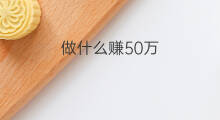 做什么赚50万 怎么赚50万