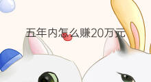 五年内怎么赚20万元 五年内如何赚500万元