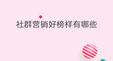 社群营销好榜样有哪些 社群营销好榜样怎么写