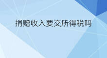 捐赠收入要交所得税吗 国债收入用交所得税吗