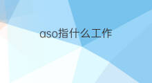 aso指什么工作 aso指的什么