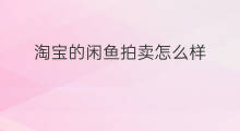 淘宝的闲鱼拍卖怎么样 闲鱼拍卖怎么样
