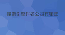 搜索引擎排名公司有哪些 搜索引擎优化排名有哪些