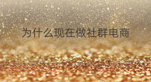 为什么现在做社群电商 为什么现在做跨境电商好做
