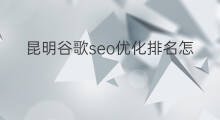 昆明谷歌seo优化排名怎么收费 宜良谷歌seo优化排名怎么收费