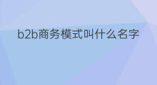b2b商务模式叫什么名字 阿里b2b平台叫什么名字