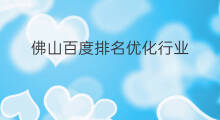 佛山百度排名优化行业 佛山优化百度排名
