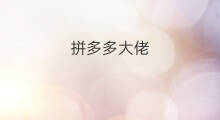 拼多多大佬 拼多多大勺