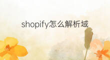 shopify怎么解析域名 shopify的域名怎么解析