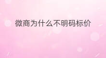 微商为什么不明码标价 为什么微商