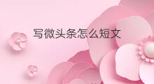写微头条怎么短文 怎样在微头条发短文