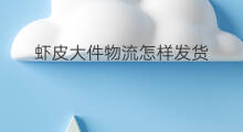 虾皮大件物流怎样发货 shopee大件怎么发货