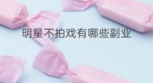 明星不拍戏有哪些副业 明星不拍戏有什么副业