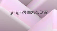 google界面怎么设置 怎么删除google设置