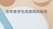 怎样查学生成绩网站排名 在什么网站查中招成绩排名