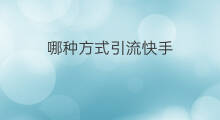 哪种方式引流快手 哪种方式能引流