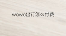 wowo出行怎么付费 趣出行怎么赚钱