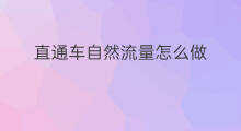 直通车自然流量怎么做 自然流量怎么开直通车