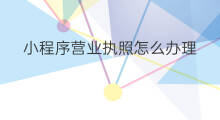 小程序营业执照怎么办理 拼多多营业执照怎么办理