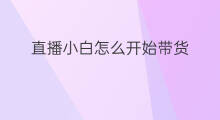 直播小白怎么开始带货 直播带货小白怎么带