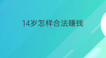 14岁怎样合法赚钱 怎么合法赚钱