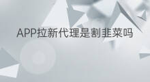 APP拉新代理是割韭菜吗 快手学习是割韭菜吗